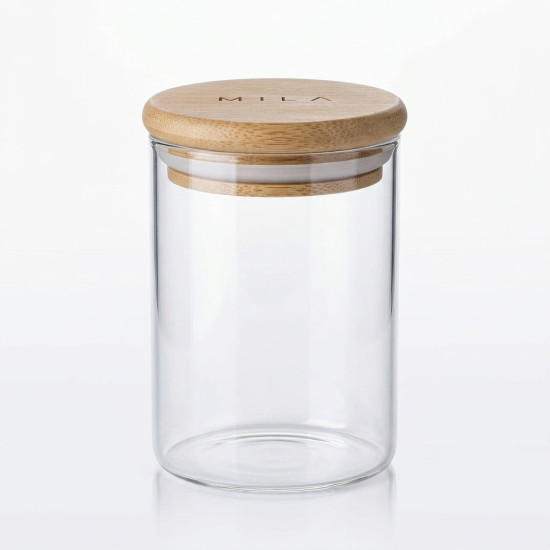 Glass Jar with Wooden Lid